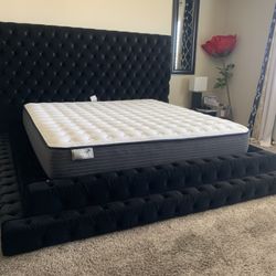 New In Box King Bed Frame With Mattress (Read Description Below)