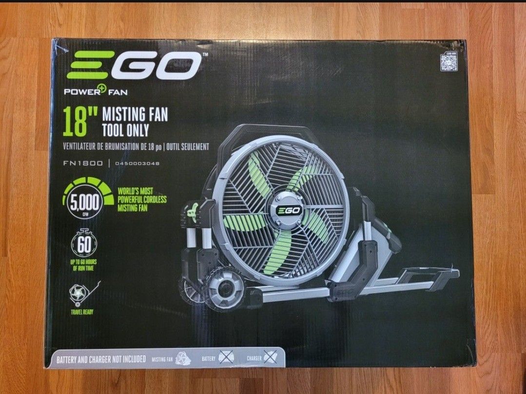 New Ego 56v Cordless 18" 5000cfm Misting Fan Tool-only $200 Firm, Pickup Only