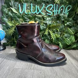 Durango Western Black Cherry DB955 Side Zip Leather zip Ankle Boots 9.5 EE