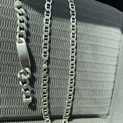 Chain And Brasalet Silver 925 Italy