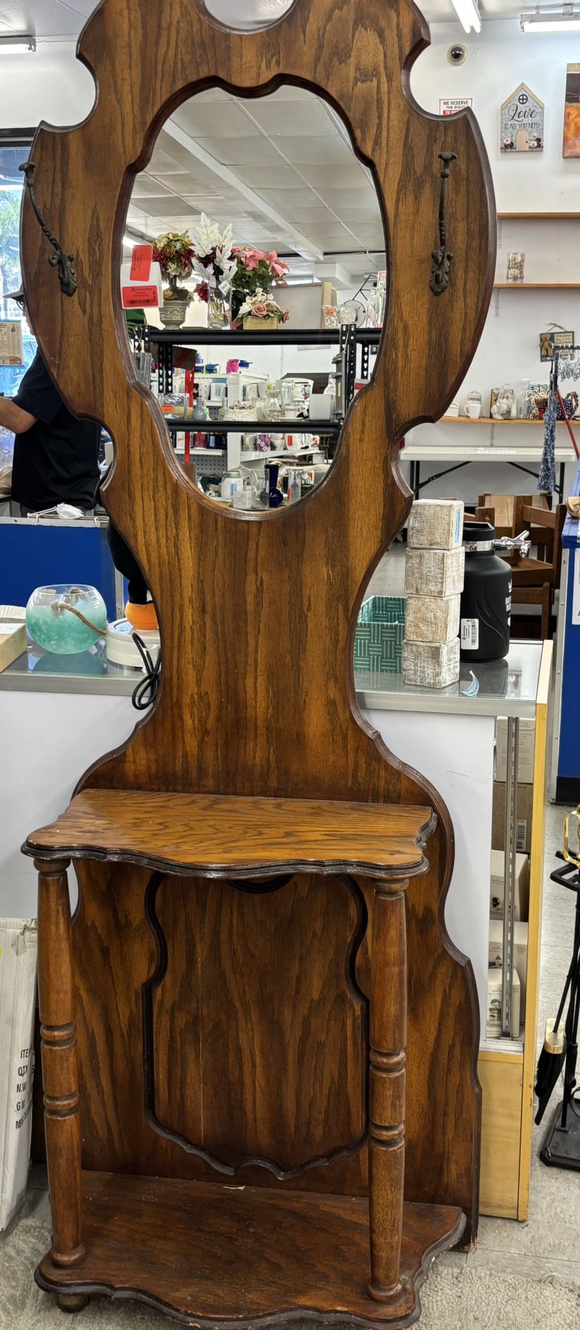 Antique Wooden Hall Tree