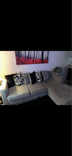 Gray sectional couch