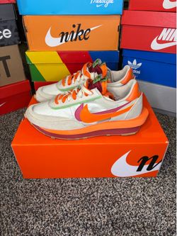 Nike X sacai X CLOT LDWaffle Net Orange 11
