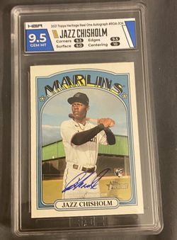 Jazz Chisholm 2021 Topps hertiage real Ones Autograph 9.5/10