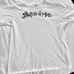❤️ WHITE ‘SUPREME’ LIQUID T-SHIRT -  MENS MEDIUM  