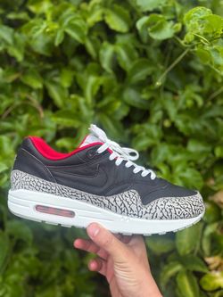 Size 11 Nike Air Max 1 ID iD Black Cement Grey Red Size 11 Sneakers 628312-991
