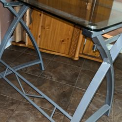 Glass Top Computer Desk 