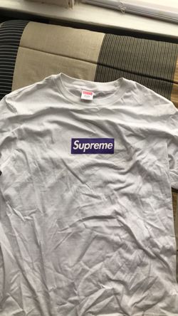 Supreme purple box logo size Large