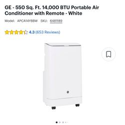 NEW GE 14,000 BTU SMART WiFi Portable Air Conditioner window kit hoses NEW 