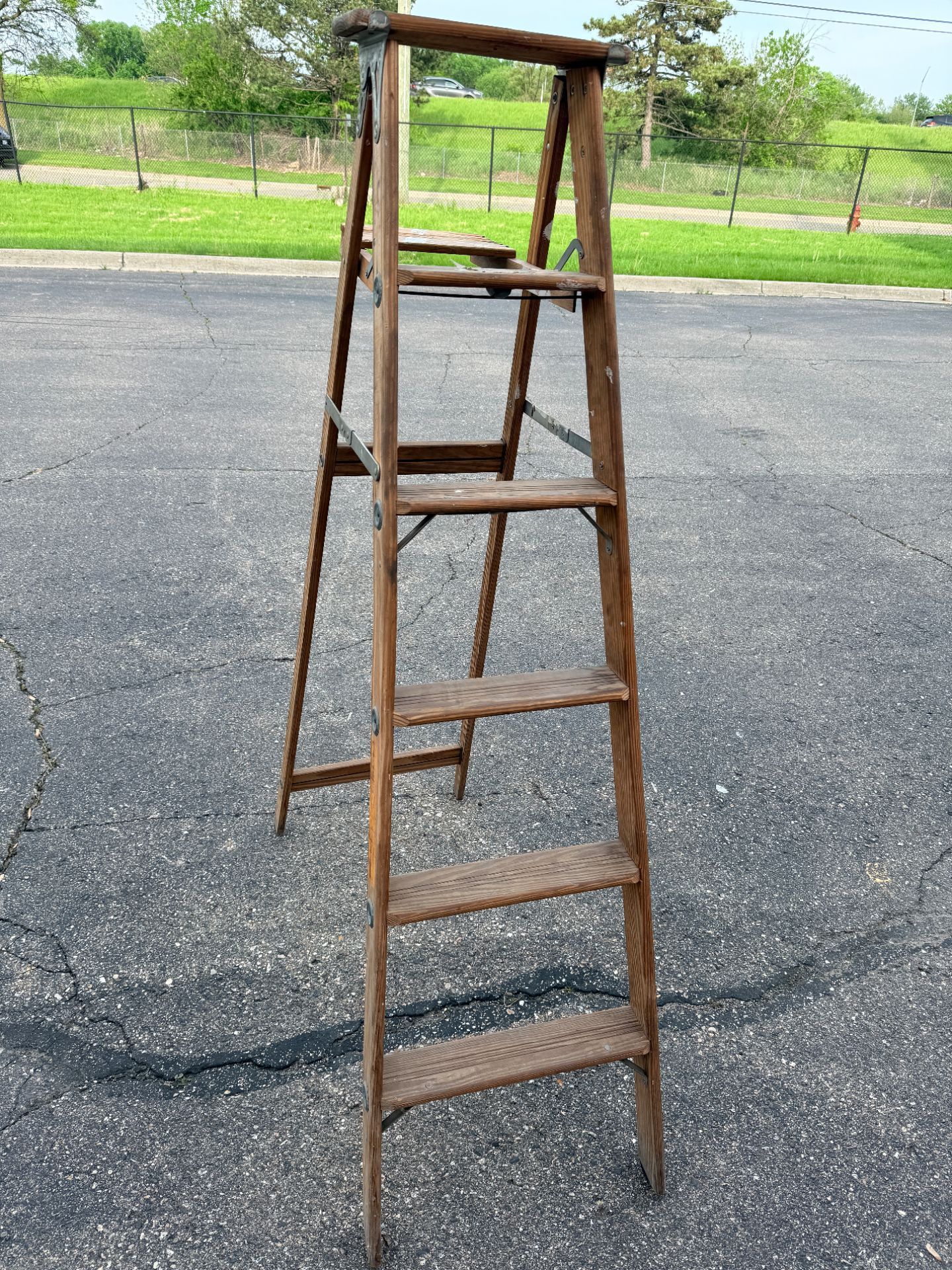 Vintage wooden ladder