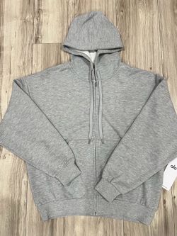 Alo full zip up grey hoodie