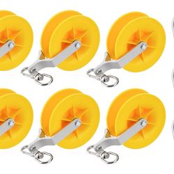 Venussar 6 Pack Cable Pulley Set, Cable Installation Pulley with Carabiner, Holds up to 20 CAT5 & 6, Wire Pulling Tools for Low Voltage Electrical, Ne