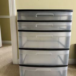 Sterilite 5 Drawer Wide Tower Black