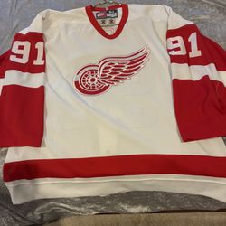 Signed Sergei Fedorov Detroit Ted Wings Game Jersey W/copy of Signing Check 