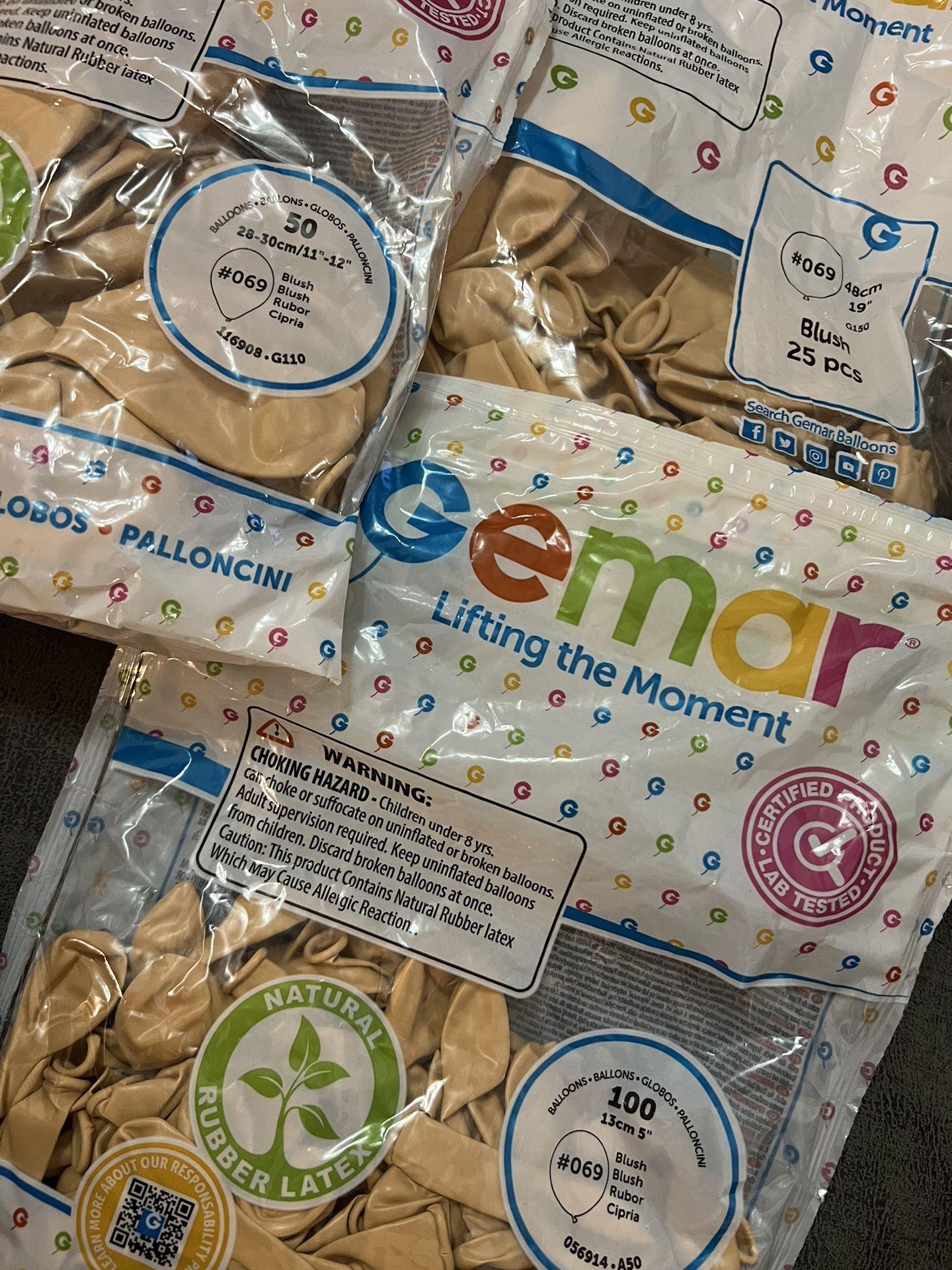 Gemar Blush Latex Balloons 