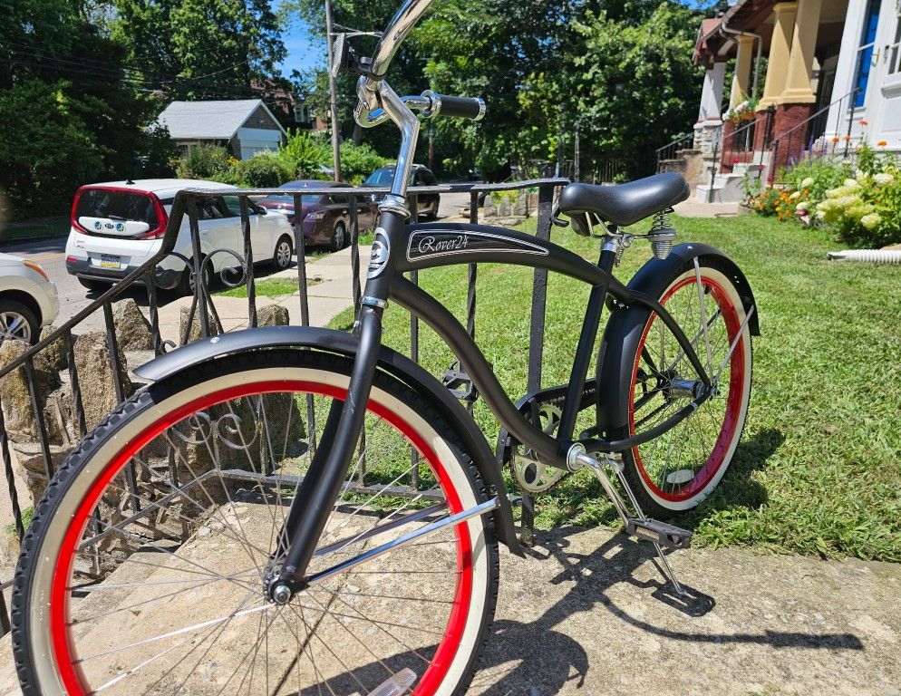 Men's 20" Black & Red Beach Cruiser
