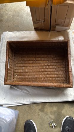 Rectangular Woven Rattan Storage Basket