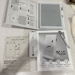 Lightly Used Manta Supernote A5X2 e-ink Tablet + LAMY Pen, Folio Case, And Charging Cord. 