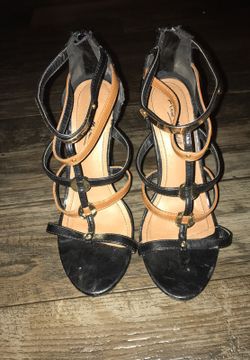 Nude and black heels