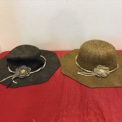 Black & Brown Women’s Sun Hats - $10 Each or BOTH for $15 - Simi Valley