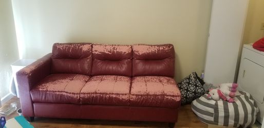 Free couch SO comfy, but material is peeling off