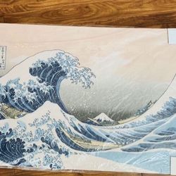 The Great Wave off Kanagawa Japanese Ukiyo-e Silk Fabric Poster Wall