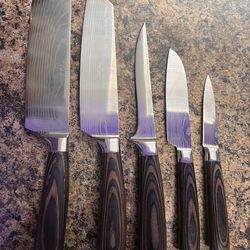 Kitchen knives set x5