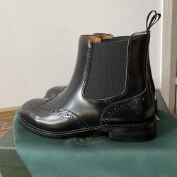 Churchs Black Leather Ankle Boots with Pattern Womens Size 9 