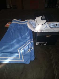 Authentic Jordan slides and shorts