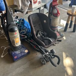 car seat , baby chair , vacuum baseball equipment, hangers heltmet 