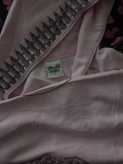 Pink Zip-Up Hoodie with Bullet Print