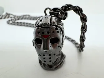 925 Sterling Silver Jason Voorhees 30" Necklace - 75G! (WMP021584)