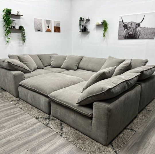 SUPER DELUXE BRAND NEW GREY SECTIONAL SAME DAY DELIVERY