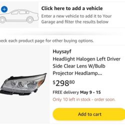 🚘 Huysayf Headlight Halogen Left Driver Side - New! 💡✨  📍 Pickup Location: Durango/215 💰 Retail: $300 | Sale: $45  🔹 Condition: 100% Brand New, n