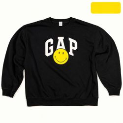 GAP x Smiley Originals Black Crewneck Sweatshirt Size L