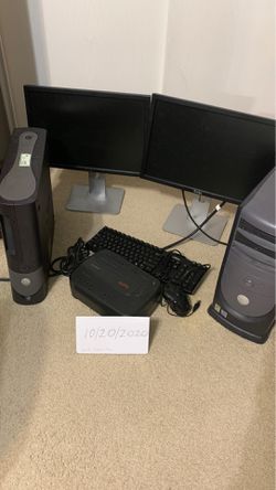 PLEASE READ DESCRIPTION. Dell computer 2x tower 2x monitors with stands and one keyboard with mouse. Must pick up south Austin $50 takes it all. Comp