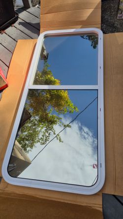 2 RV trailer mirror windows with frame