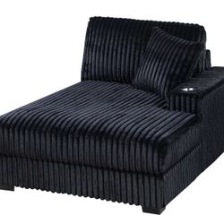 Modular Black Corduroy 3pcs Sectional $650!  Payments Are Available!! 