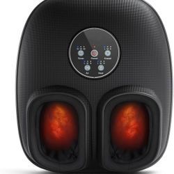 Foot Massager Machine with Heat, Rolling, Compression and Timer, Deep Kneading Shiatsu Massager, Electric Foot Massager for Neuropathy and Plantar Fas