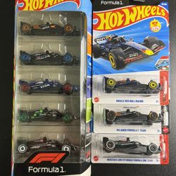 2024 2025 Hot Wheels Formula 1 Lot F1 5 Pack Plus Mercedes Williams Red Bull Set