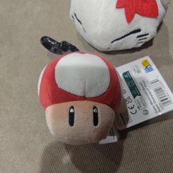 Club Mocchi Mocchi Super Mario Mushroom Plush Clip-On Brand New Condition