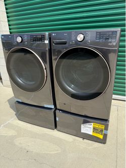 Washer and gas dryer lg ThinQ with pedestal washer 1.0 cuft