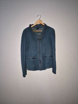 Blue Saks Fifth Avenue Womens Blue Zip Up Size: Small
