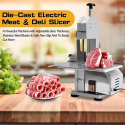 650W Commercial Electric Meat Bone Saw，w/Adjustable Slice Thickness Meat Bone Cutting Machine Cutter