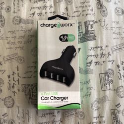 Charge Worx 4 Port USB Car Charger