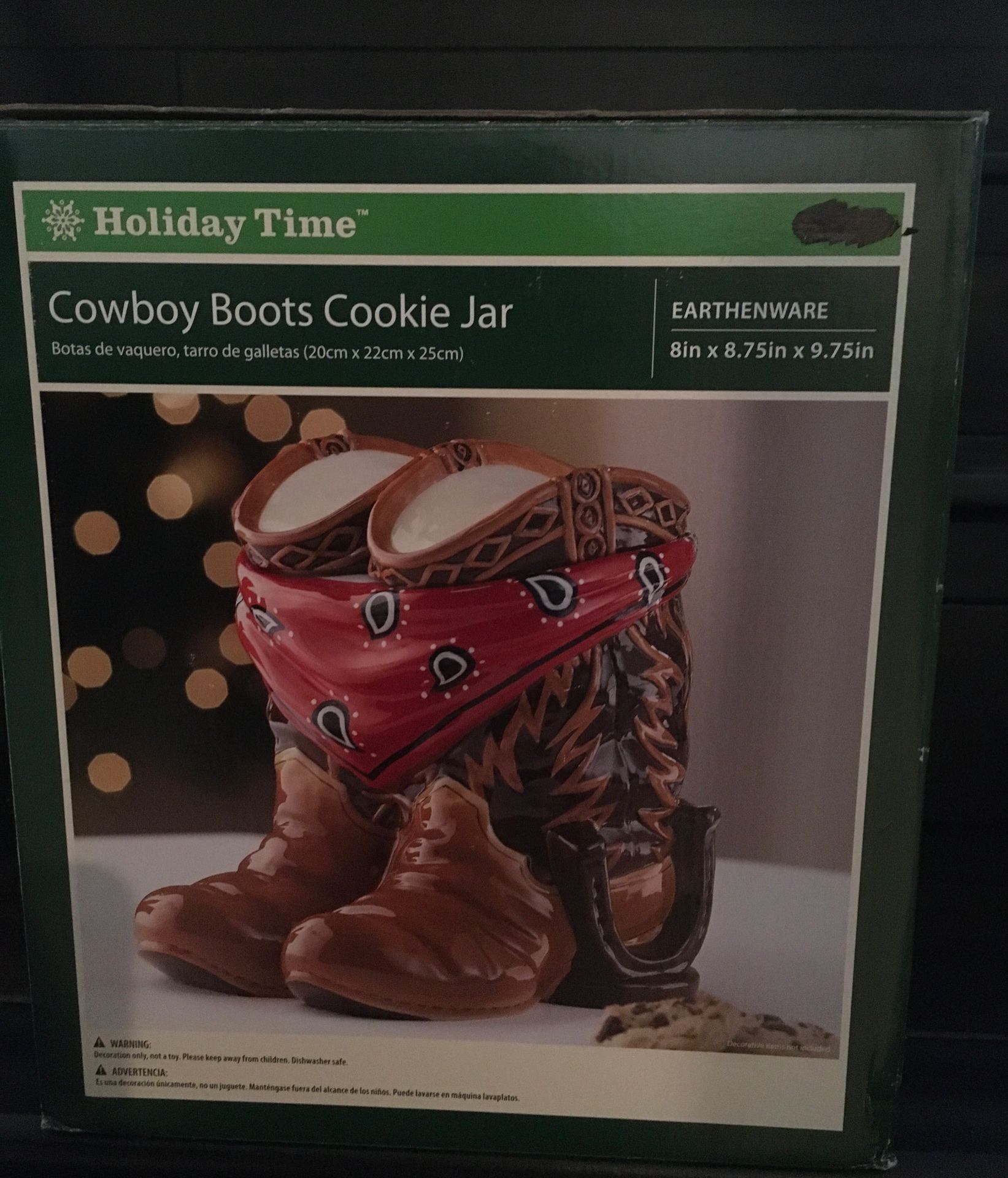 Cowboy boots cookie jar