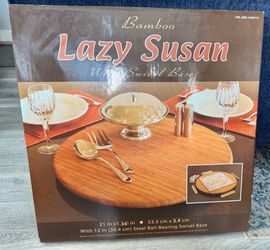 Bamboo Lazy Susan with Swivel Base