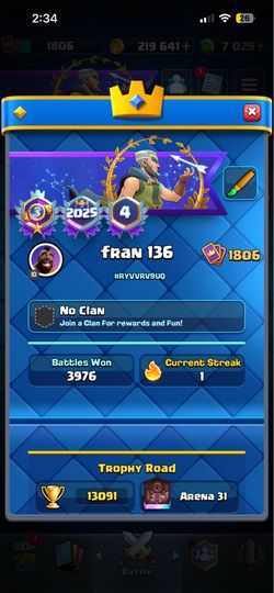 Clash royal account