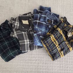 LL Bean and assorted brand men's flannel shirts SMALL