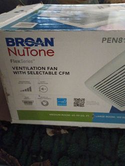 Broan nutone ventilator fan with selectable cfm